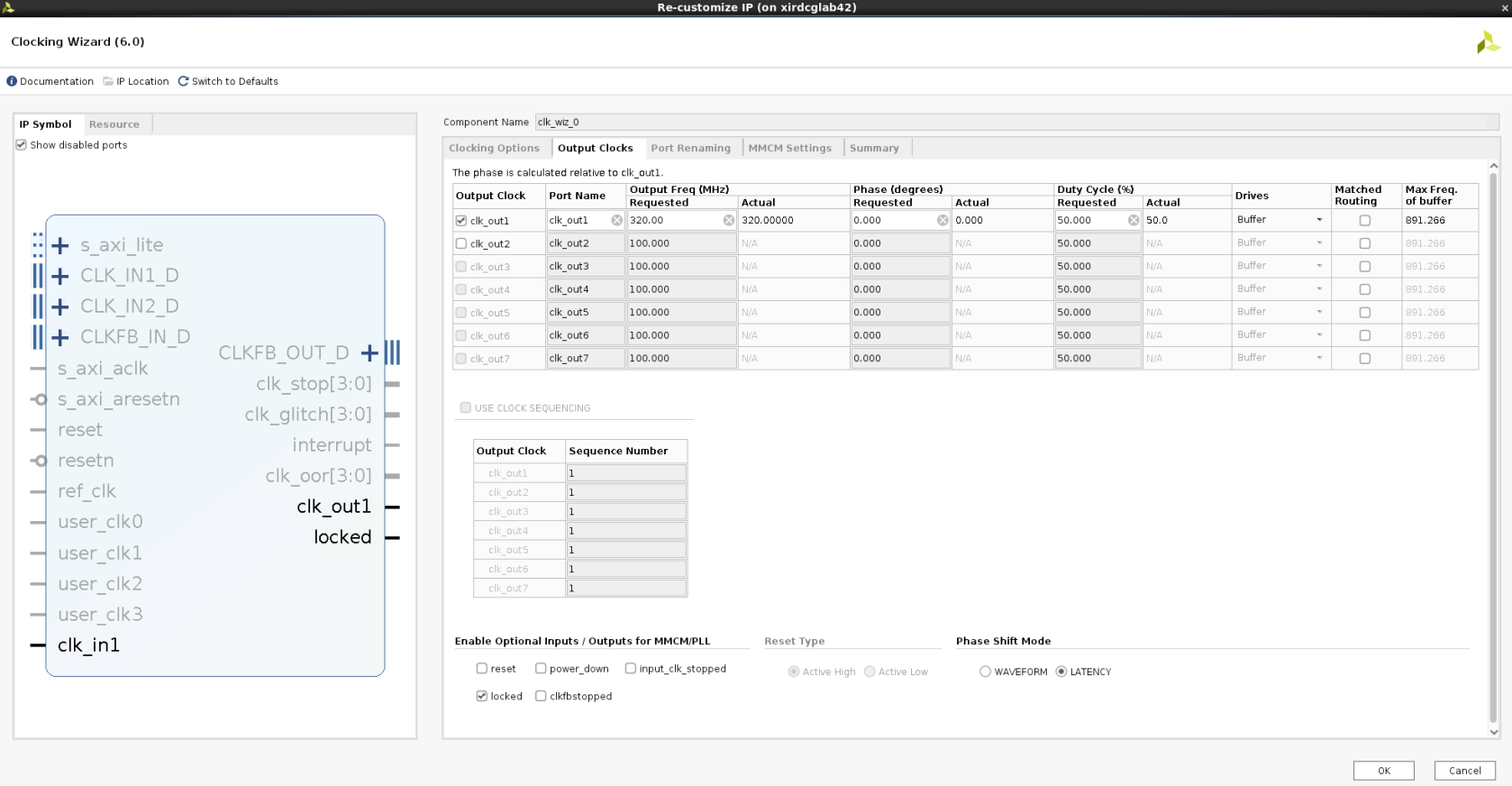 CLK CORE PARAMETERS