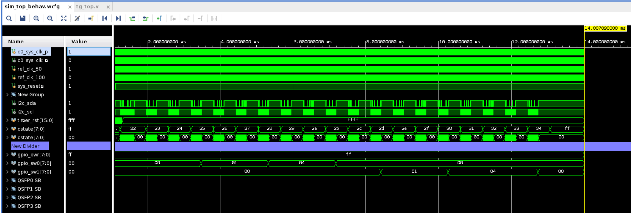 Waveform showing completed simulation