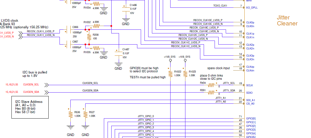 Jitter Cleaner 1 CLKGEN_SDA/SCL lines