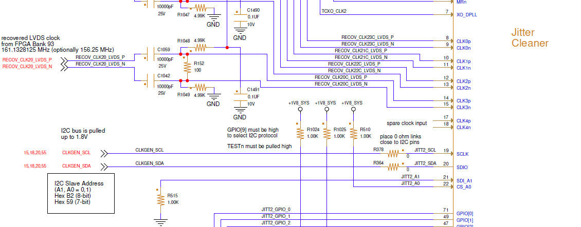 Jitter Cleaner 2 CLKGEN_SDA/SCL lines