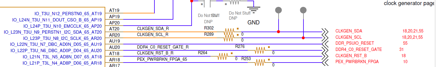 FPGA CLKGEN_SDA/SCL lines