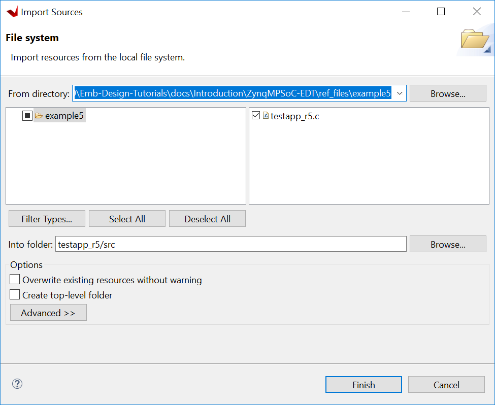 Vitis import source files