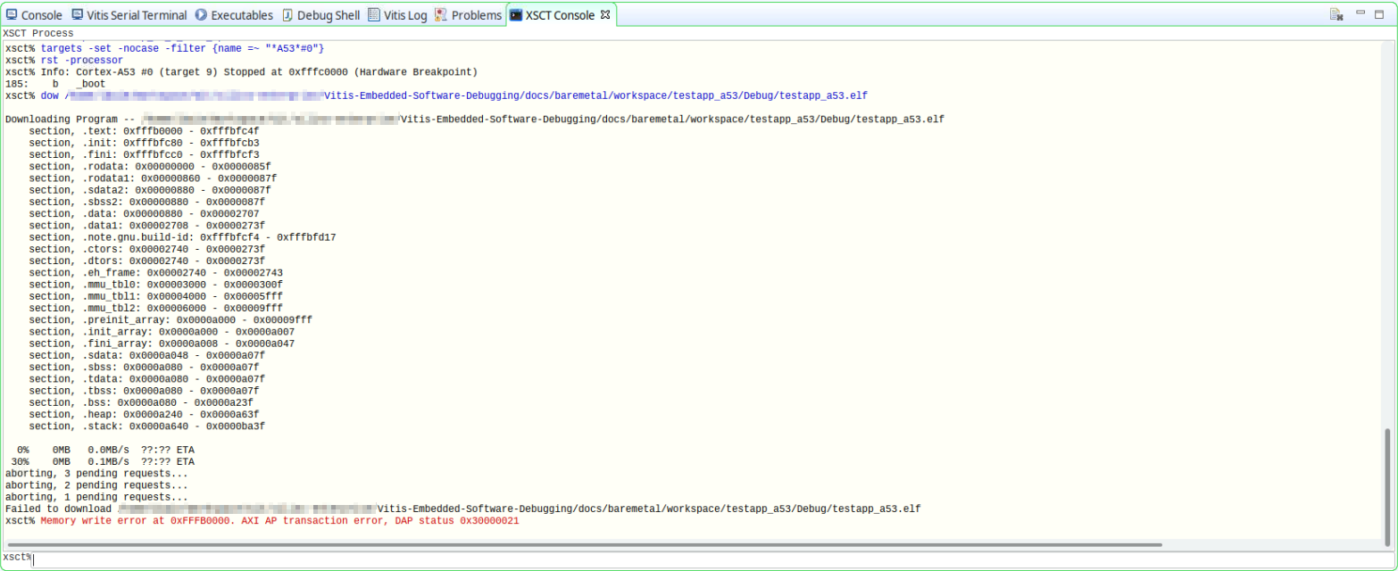 XSCT error