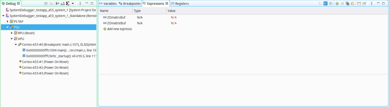 Debugging Bare-Metal Applications — Embedded Design Tutorials 2023.1 ...