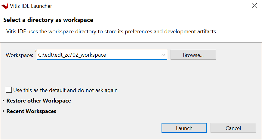 Vitis IDE Launcher