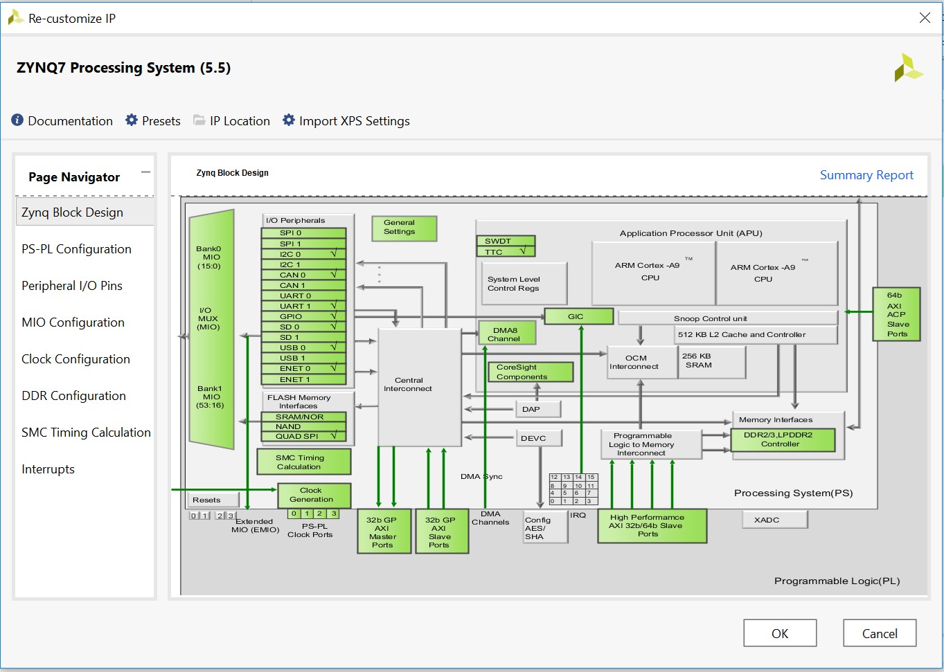 Recustomize ZYNQ7 PS 5.5