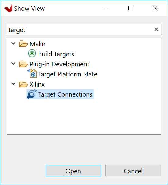 Vitis Show View search for Target Connections