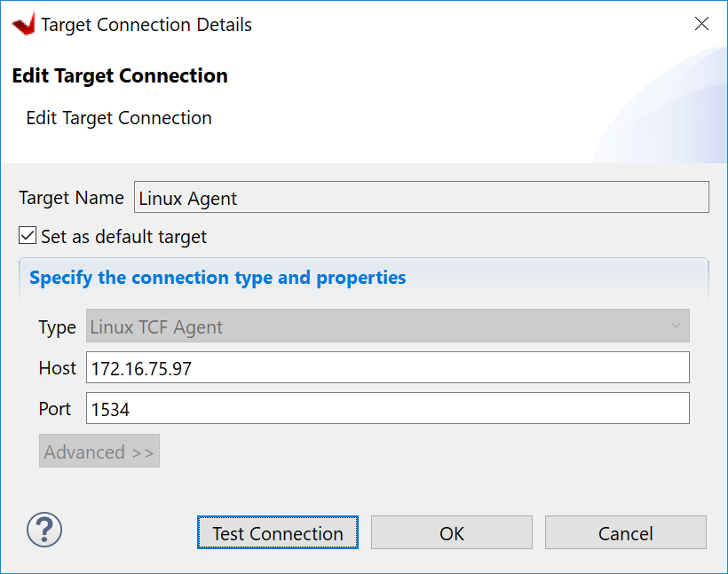 Vitis test connection details