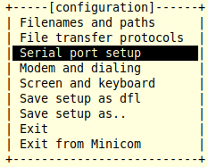 serial port setup configuration