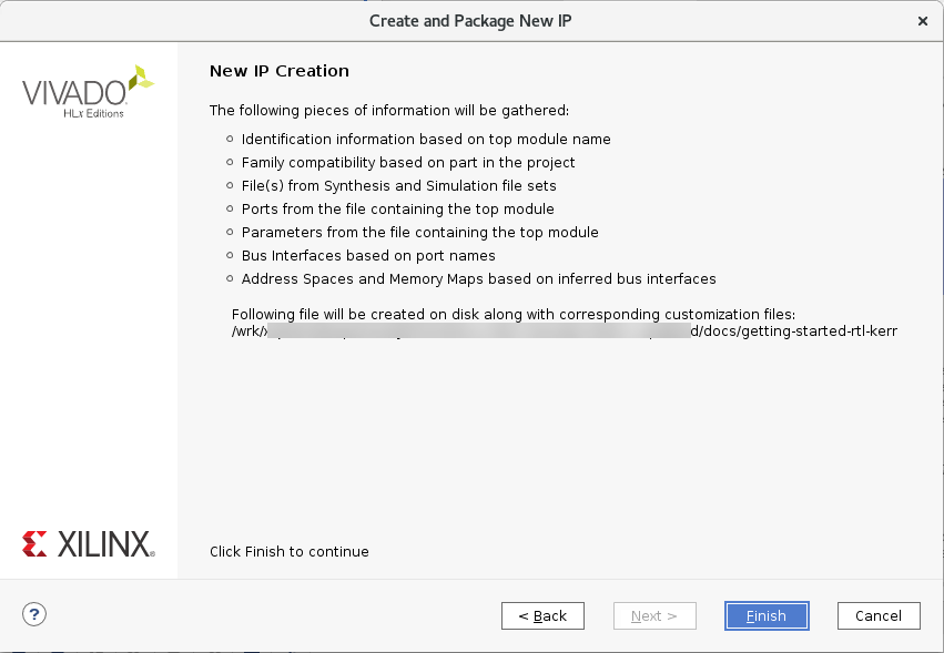 Create and Package New IP ウィザード