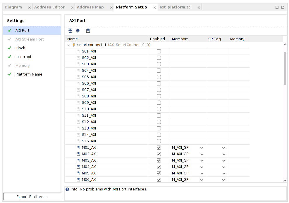 [Vivado Platform Setup]: AXI Master