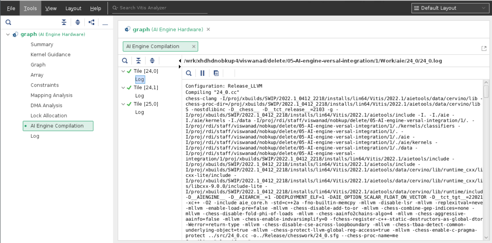 Vitis Analyzer Core Compilation Log