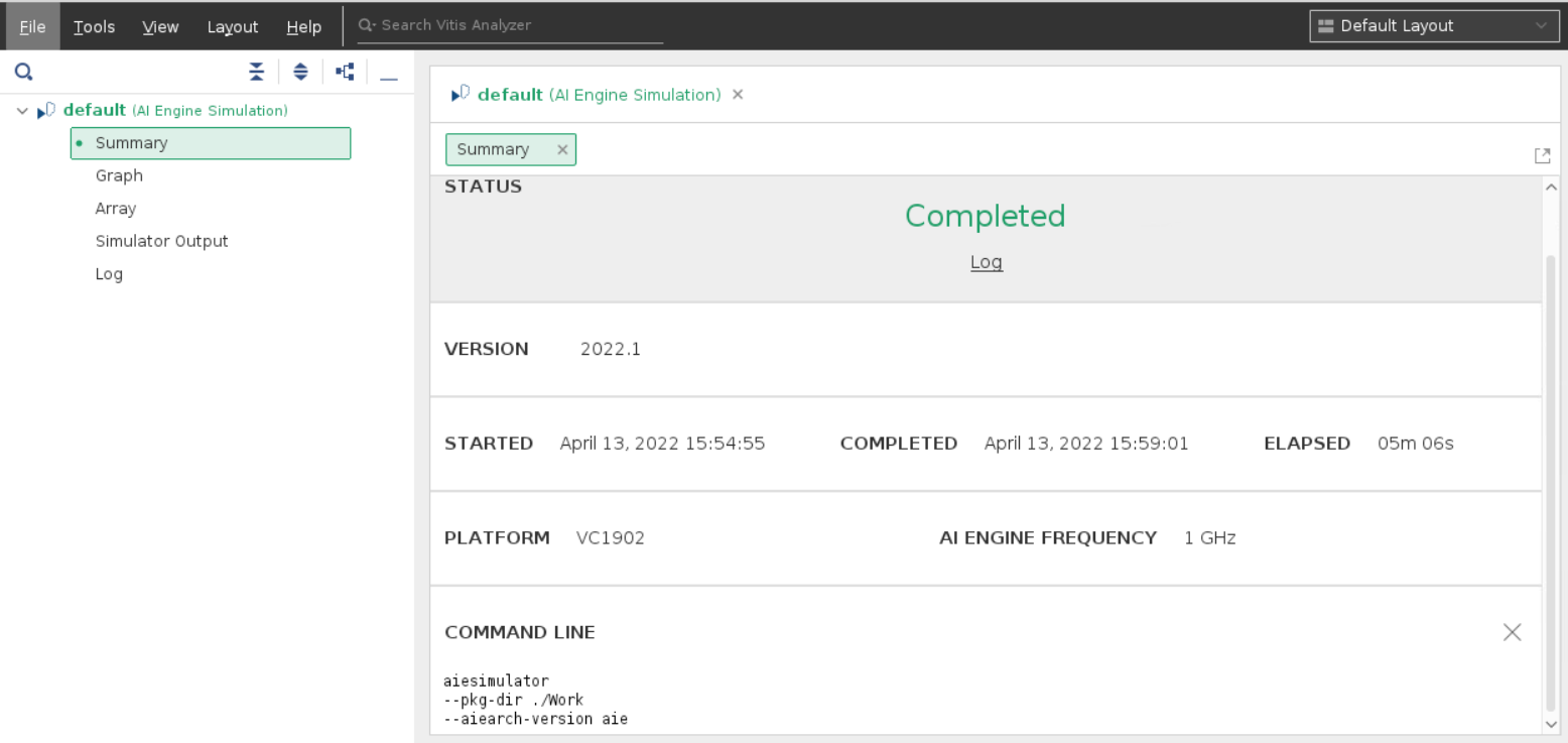 Vitis Analyzer Summary