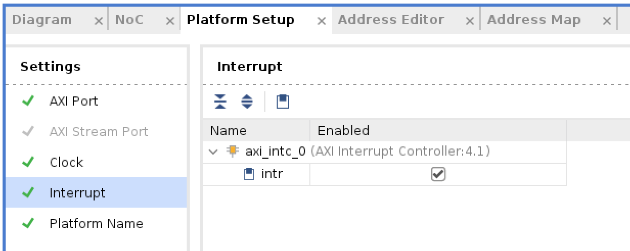 Vivado Platform Setup: Interrupt