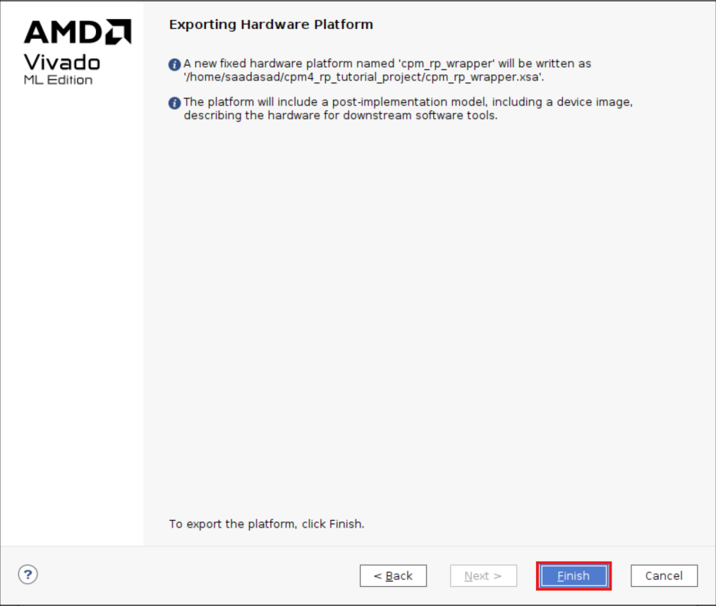 Finish Export Process
