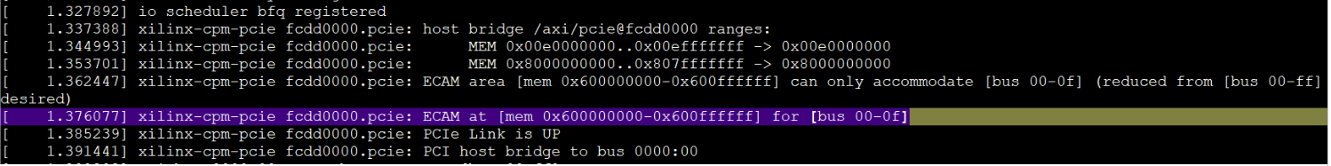 ECAM mapping success log