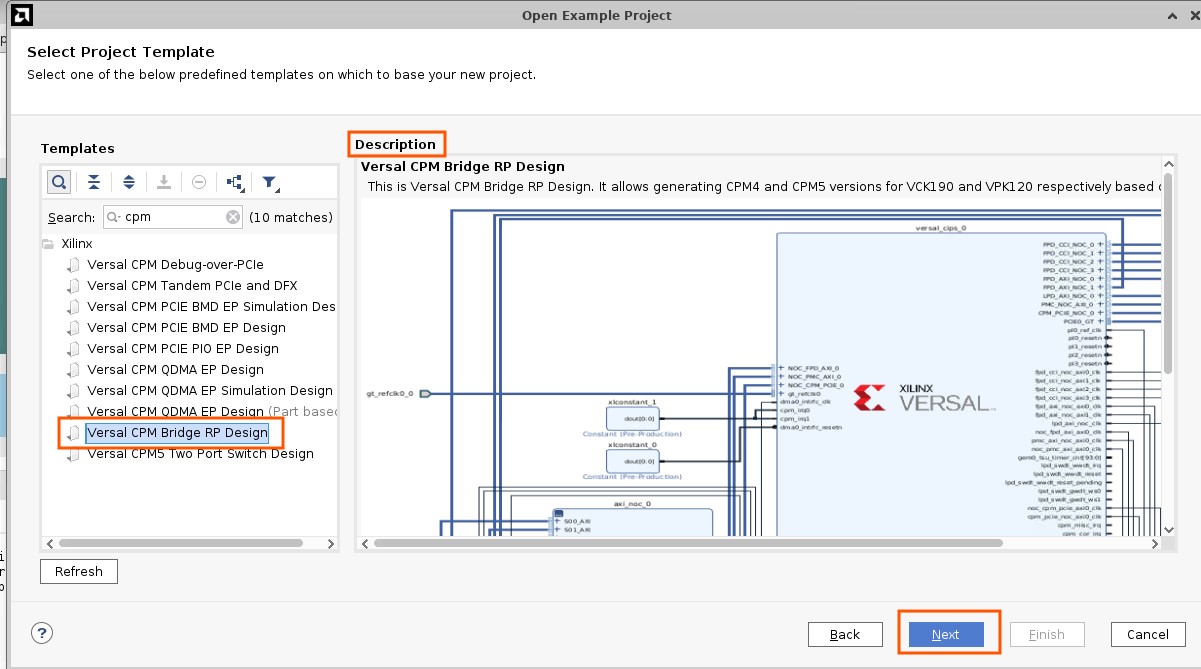 Versal CPM Bridge RP Design Project