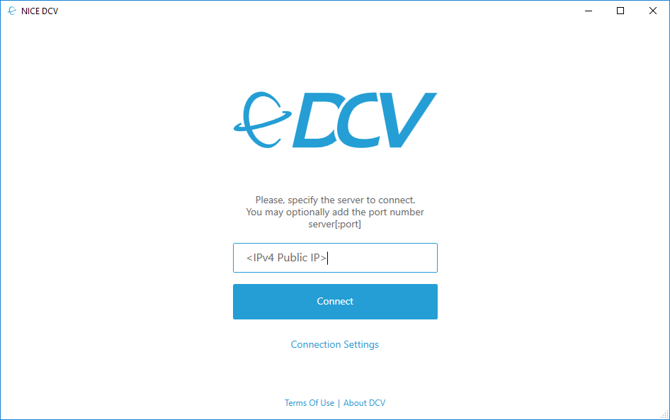 Connect to NiceDCV